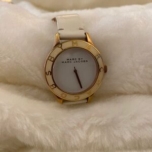 Marc by Marc Jacobs Gold & White Logo Bezel Watch